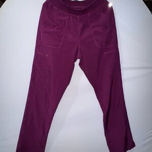 Burgundy Scrubs with Ribbed Waistband